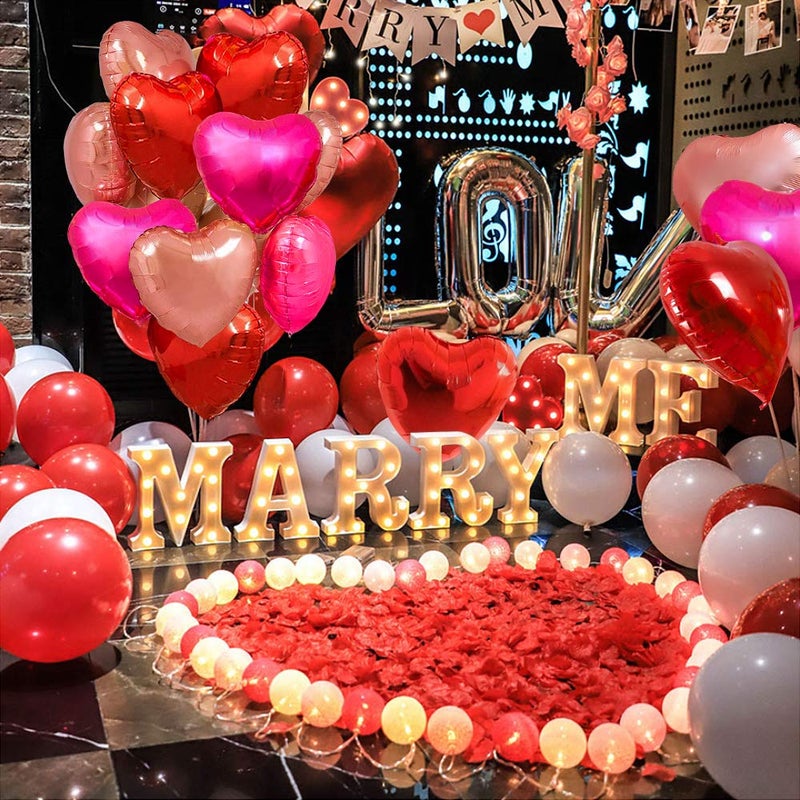 YGBMDZ Upgraded Rose Gold and Red Balloons - Pack of 15 - Heart Shaped Foil Balloons for Valentines Day Wedding Birthday Bridal Shower Baby Shower Decorations - Image 2
